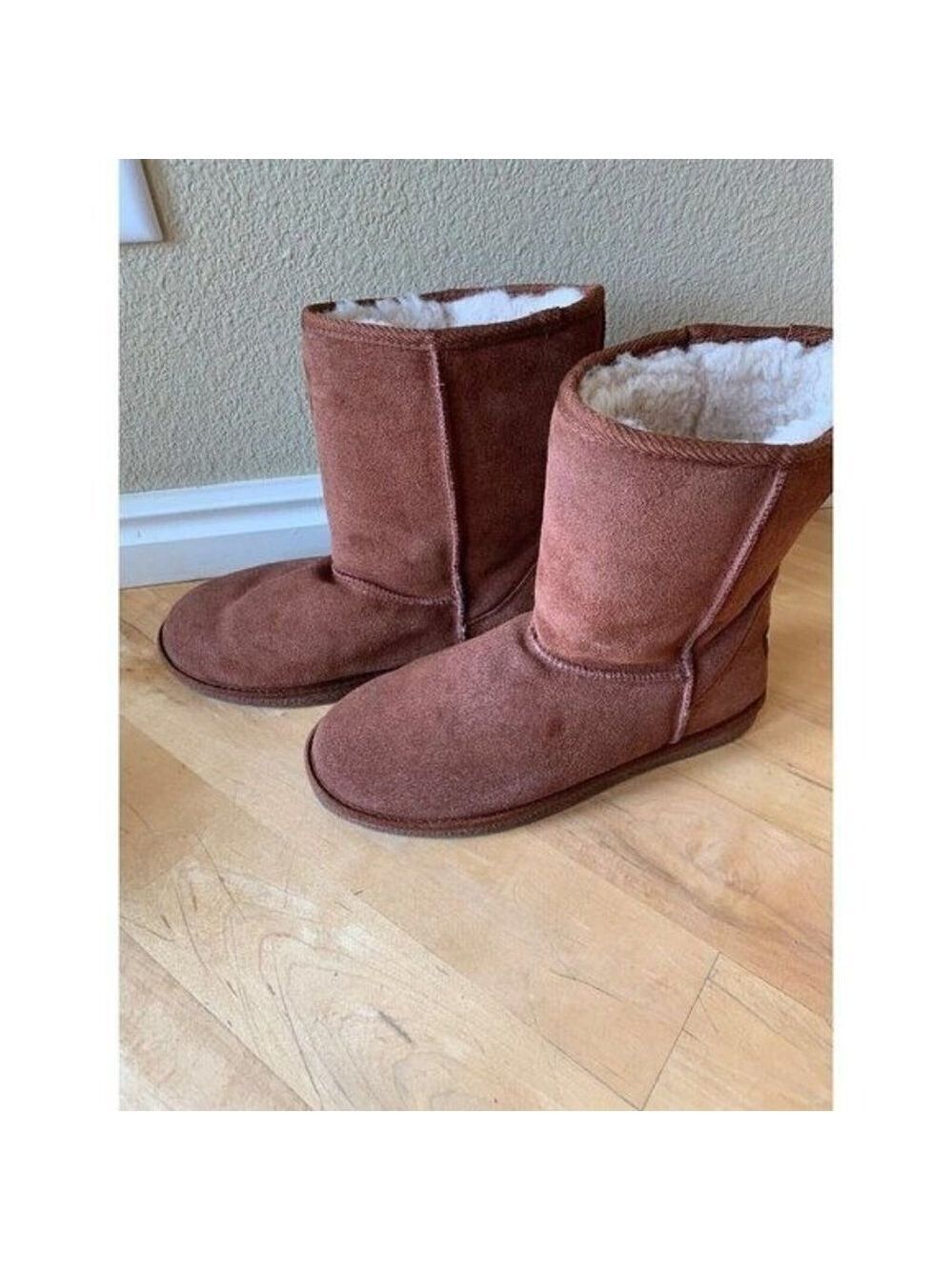 Tamarac Audrey Brown Suede Shearling Lined Winter Boots Size 9